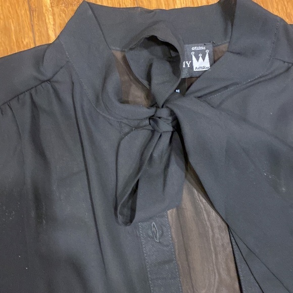 Anthony blouse sheer lace insert long  sleeve Black Medium 100% poly - Picture 3 of 9